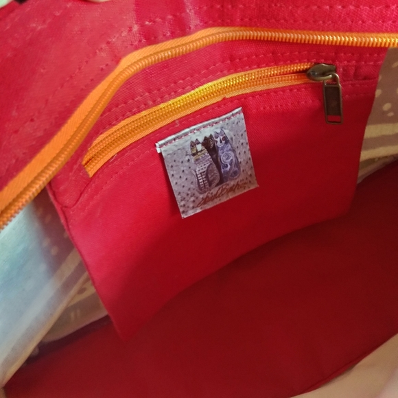 Laurel Burch Cat Print Shoulder & Hand Tote Bag - Picture 9 of 12